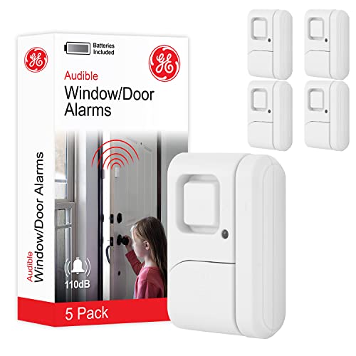 GE Window & Door Alarm, 5 Pack, DIY Home Security, Easy Install
