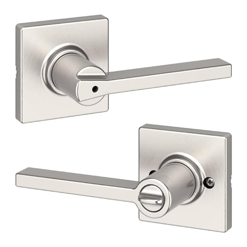 Kwikset Casey Privacy Door Handle, Satin Nickel, Microban Protection
