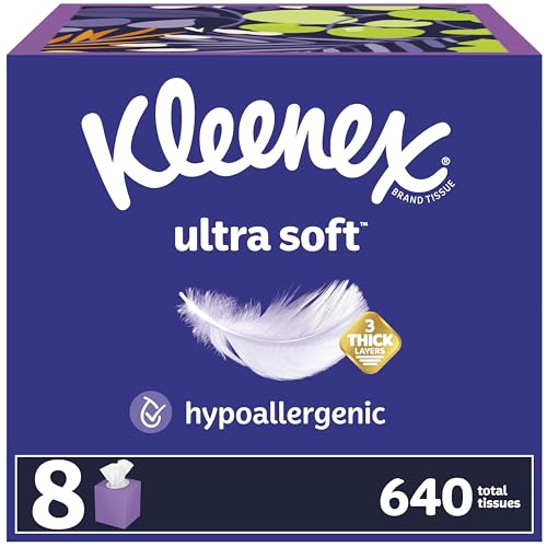Kleenex Ultra Soft 3-Ply Tissues, 8 Boxes, 80/Box