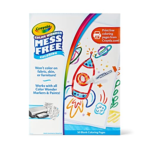 Crayola Mess Free Coloring Pages, 50ct, Blank Refill, Toddler Gift
