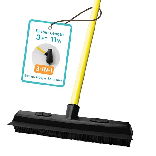 FURemover Pet Hair Broom with Squeegee and Microfiber Cloth