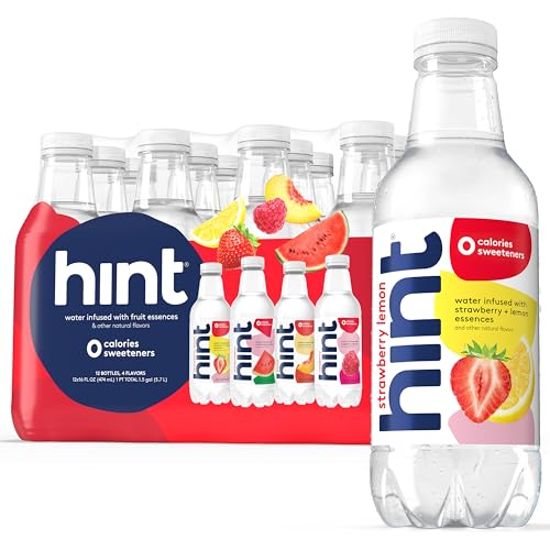 Hint Water Variety Pack: Peach, Raspberry, Watermelon, Strawberry Lemon