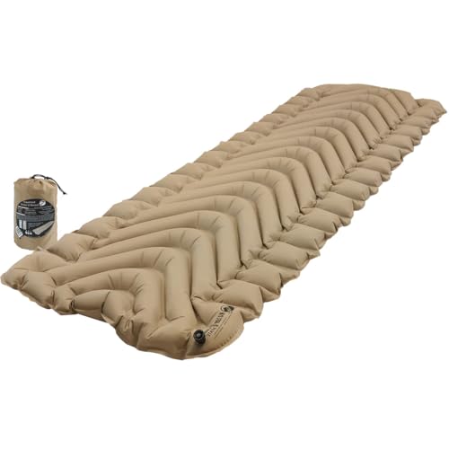 KLYMIT Insulated Static V Sleeping Pad – Lightweight, Portable, Coyote Sand