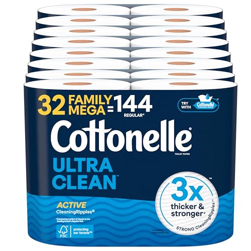 Cottonelle Ultra Clean Toilet Paper, 32 Mega Rolls