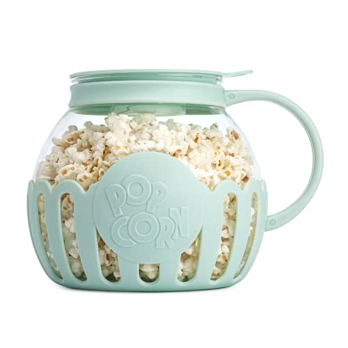 Ecolution Micro-Pop Glass Popcorn Popper, BPA-Free, 3-Quart, Aqua