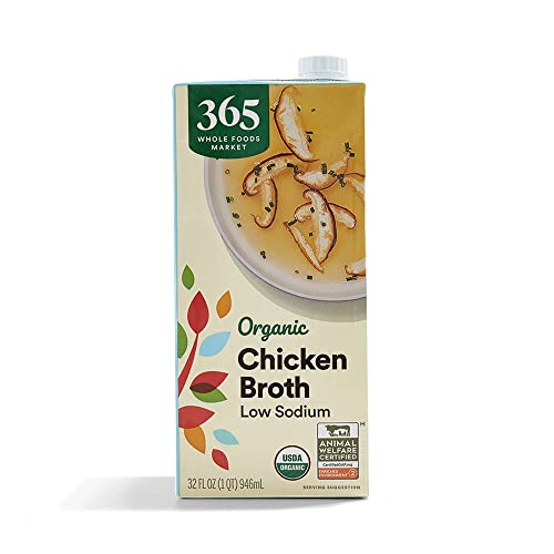 365 Organic Low Sodium Chicken Broth, 32 Fl Oz