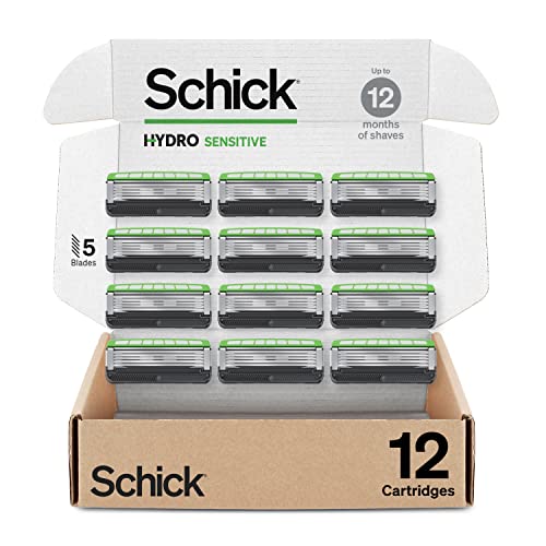 Schick Hydro Sensitive 5-Blade Razor Refills, 12 Pack