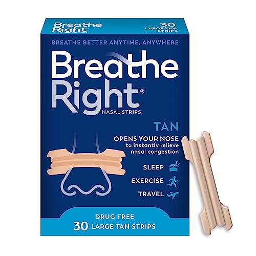 Breathe Right Nose Strips, Tan, 30 Count
