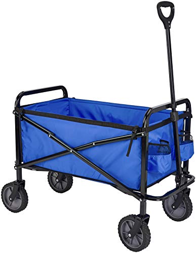 Amazon Basics Folding Utility Wagon, 265 lbs Capacity, Blue