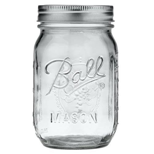 Ball Regular Mouth Pint Glass Mason Jars, 16oz, 4-Pack