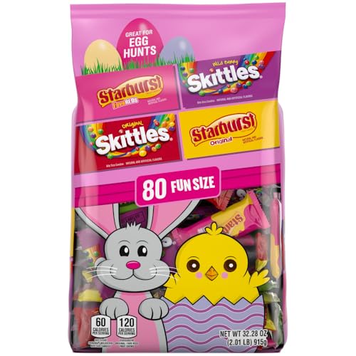 SKITTLES & STARBURST Fun Size Candy Variety Pack, 80 Ct Bag