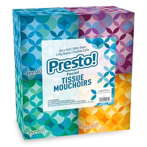 Presto! Ultra-Soft 3-Ply Facial Tissues, 264 Count