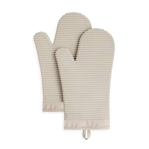 KitchenAid Silicone Oven Mitts, 7″x13″, Set of 2, Milkshake
