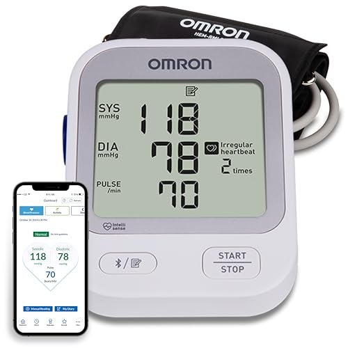 OMRON Silver Blood Pressure Monitor with Large Display, FDA Cleared