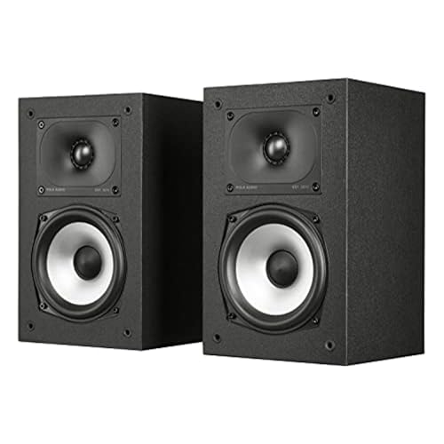 Polk Monitor XT15 Bookshelf Speakers, Hi-Res Audio, Midnight Black