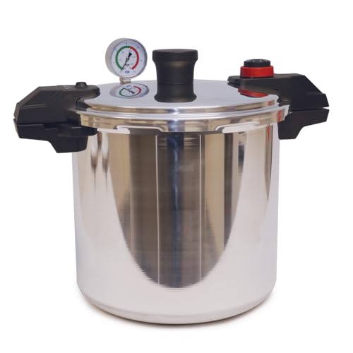 T-fal 22 Quart Pressure Cooker with 3 PSI Settings, Silver