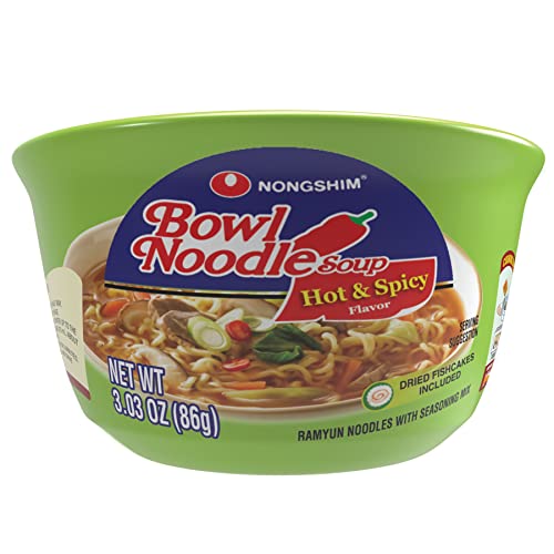 Nongshim Spicy Ramen Bowl Soup, 3.03oz, 12-Pack