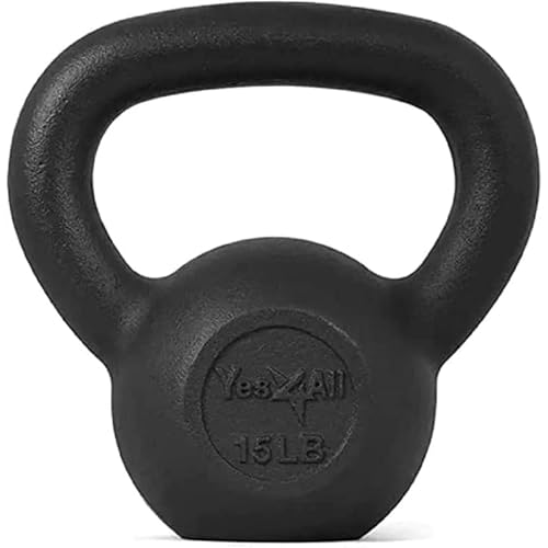 Yes4All 15 lb Cast Iron Kettlebell – Full Body Workout