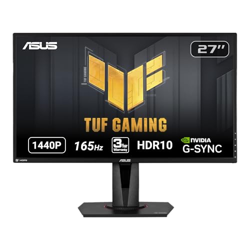 ASUS TUF 27″ 2K HDR Gaming Monitor, 165Hz, 1ms, G-SYNC