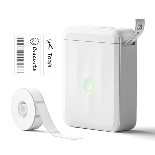NIIMBOT Bluetooth Label Maker, Wireless Mini Printer D110, White
