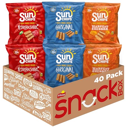 SunChips Variety Pack, Multigrain Snacks, 1oz, Pack of 40