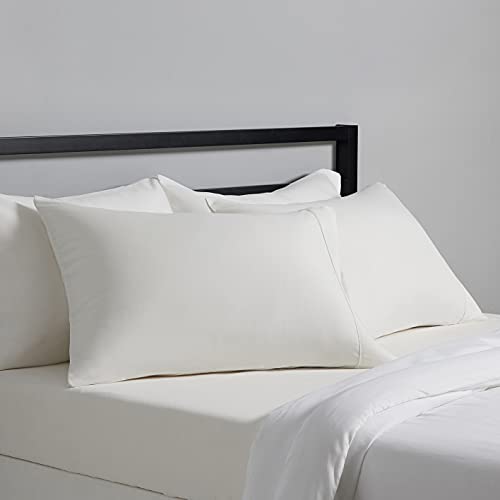 Amazon Basics Pillow Cases, Set of 2, Cream, 30″x20″