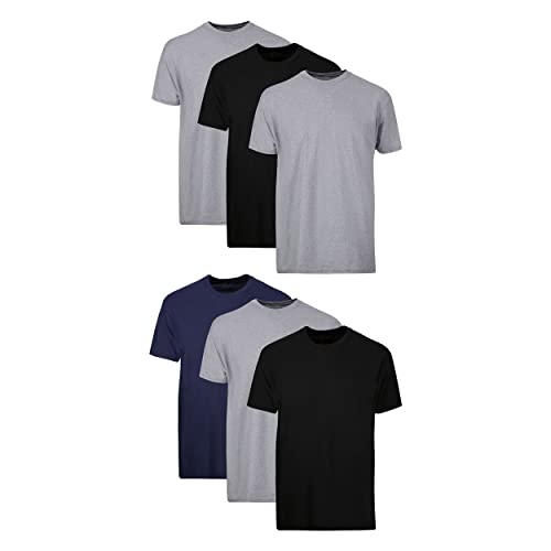 Hanes Men’s Moisture-Wicking Crew Tee 6-Pack, Assorted Colors, Small