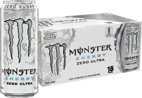 Monster Energy Zero Ultra, Sugar Free, 16oz (15 Pack)