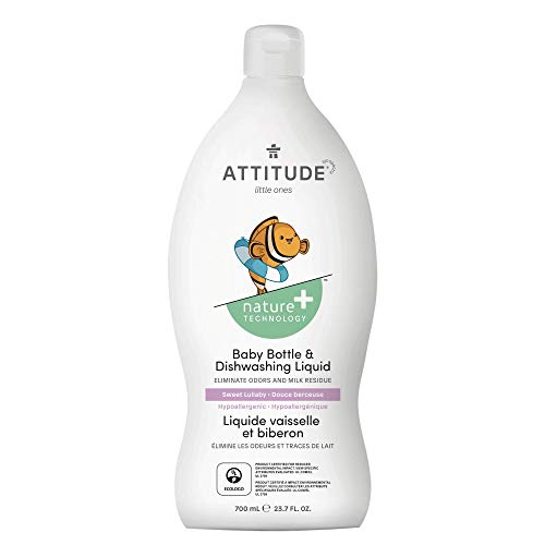 ATTITUDE Baby Dish Soap & Bottle Cleaner, Vegan, 23.7 Fl Oz