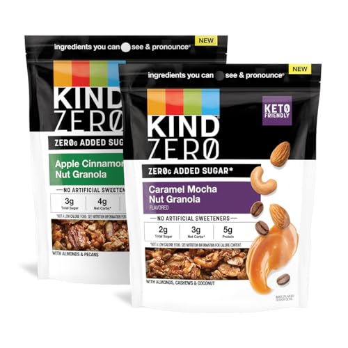KIND Zero Sugar Granola: Apple Cinnamon & Caramel Mocha, 2 Pack