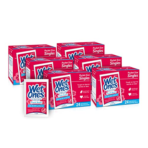 Wet Ones Antibacterial Hand Wipes, Fresh Scent, 144 Count