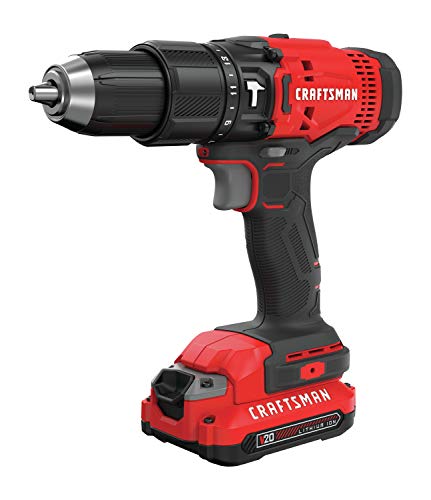CRAFTSMAN V20 Cordless Hammer Drill Kit, 1/2″, 2 Batteries