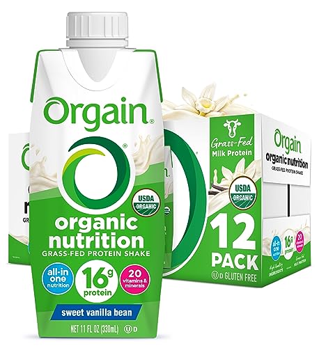 Orgain Vanilla Bean Protein Shake, 16g Whey, 12 Pack