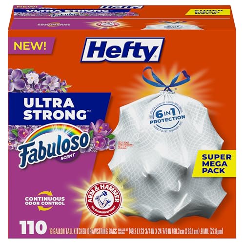 Hefty Ultra Strong 13 Gallon Trash Bags, Fabuloso Scent