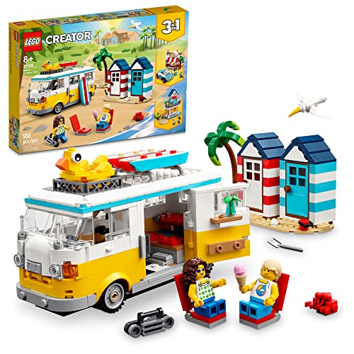LEGO Creator 3-in-1 Beach Camper Van Building Kit, 31138