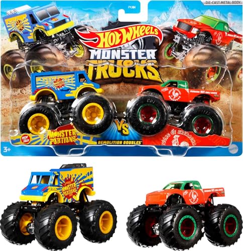 Hot Wheels Monster Trucks 2-Pack, 1:64 Scale Toy Vehicles
