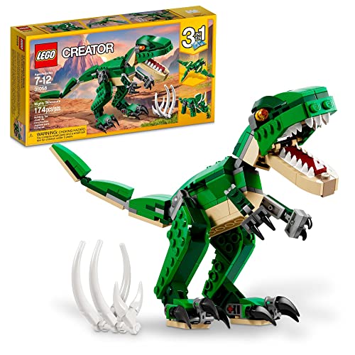 LEGO Creator 3-in-1 Mighty Dinosaur Toy Set, Ages 7-12