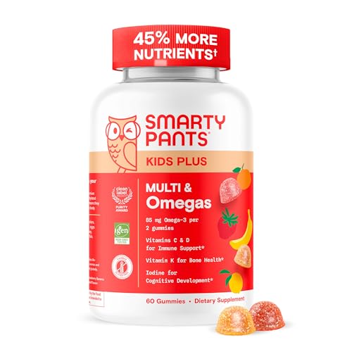 SmartyPants Kids Multivitamin Gummies – Omega 3, Vitamins, 60 Count