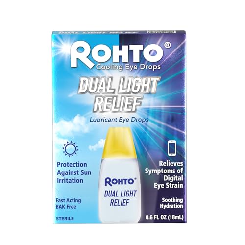 Rohto Dual Light Relief Eye Drops, Fast-Acting for Dry Eyes