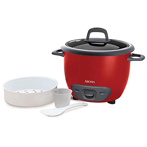 Aroma 14-Cup Rice Cooker & Steamer, Red