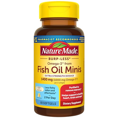 Nature Made Omega 3 Fish Oil Minis, 1400 mg, 60 Softgels