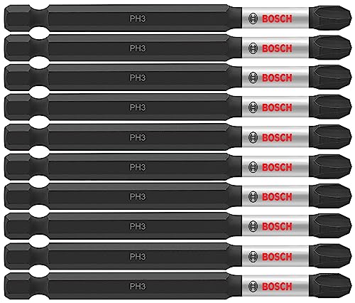BOSCH 10-Pack 3-1/2″ Phillips #3 Impact Bits