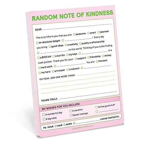 Knock Knock Random Kindness Note Pads, 4×5.25″ (Pastel)
