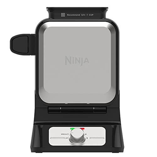 Ninja NeverStick PRO Waffle Maker, 5 Shades, Black/Silver