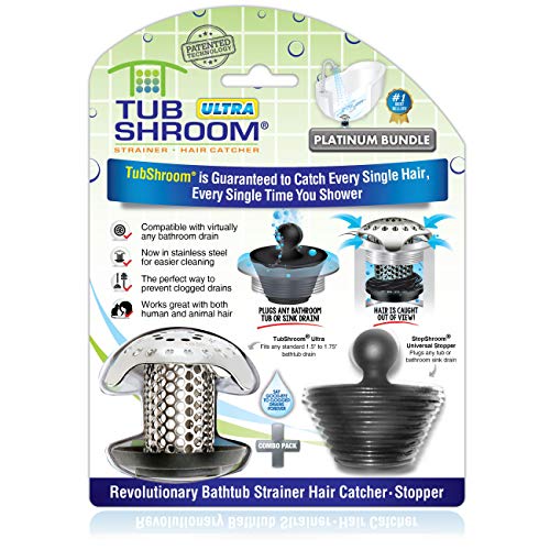 TubShroom Ultra Stainless Steel Hair Catcher Drain Protector