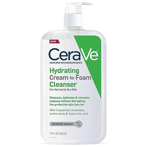 CeraVe Hydrating Cream-to-Foam Cleanser, 19 oz, Fragrance-Free