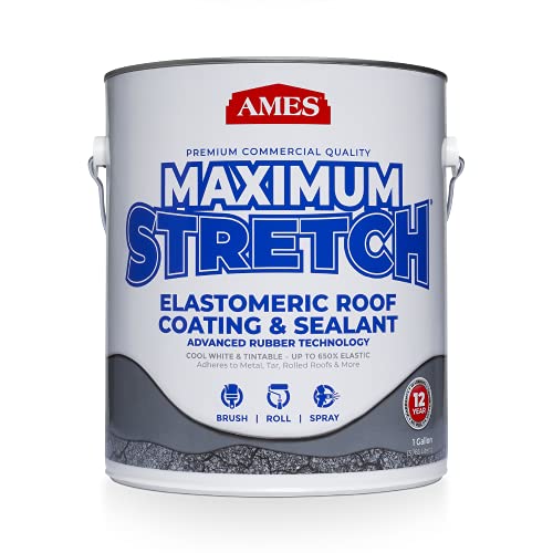 AMES Maximum Stretch Roof Coating, 1 Gallon, White