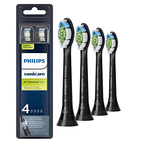 Philips Sonicare DiamondClean Toothbrush Heads, 4 Pack, Black