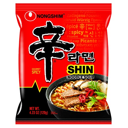 Nongshim Spicy Shin Instant Ramen, 4.23 oz, Pack of 16