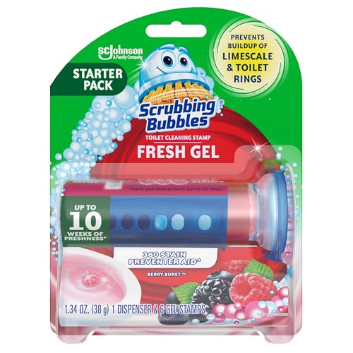 Scrubbing Bubbles Toilet Gel Stamps, Berry Burst, 6-Pack